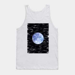 Bright Blue Moon Night Sky. For Moon Lovers. Bright Moon Collection Tank Top